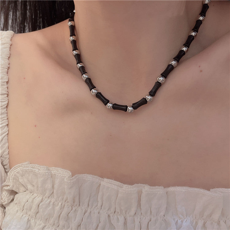 Pendentif fait à la main pour femme, Niche rétro, colliers de clavicule en bambou