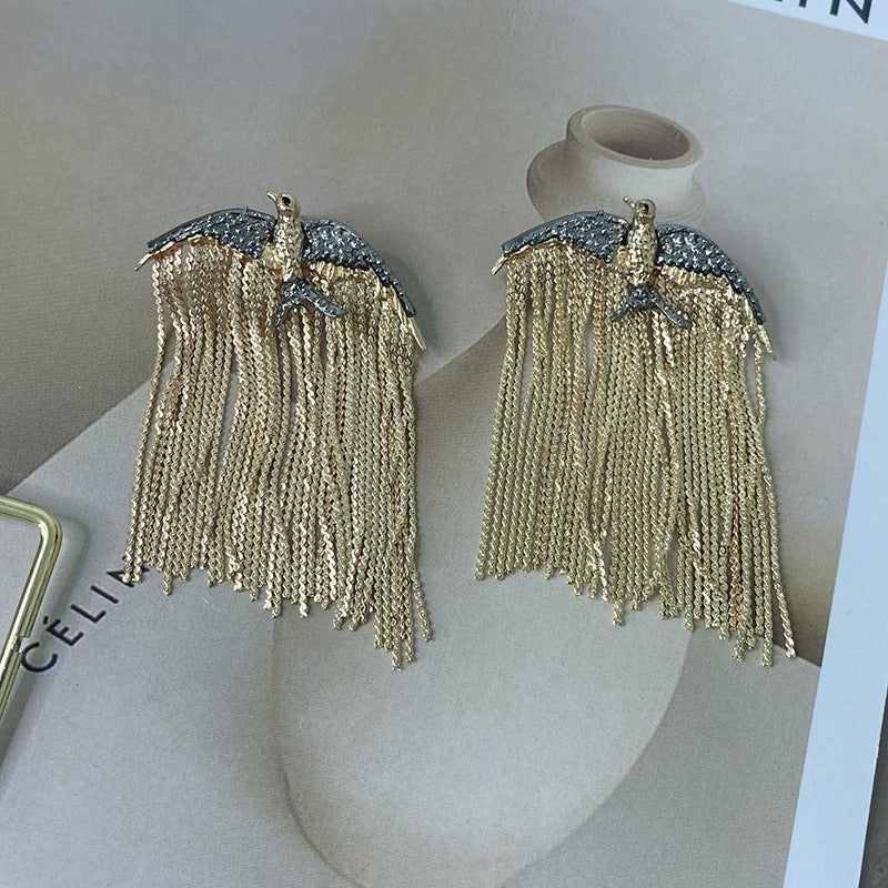 Fashionable High-grade Full Diamond Chain Flying Bird Necklaces