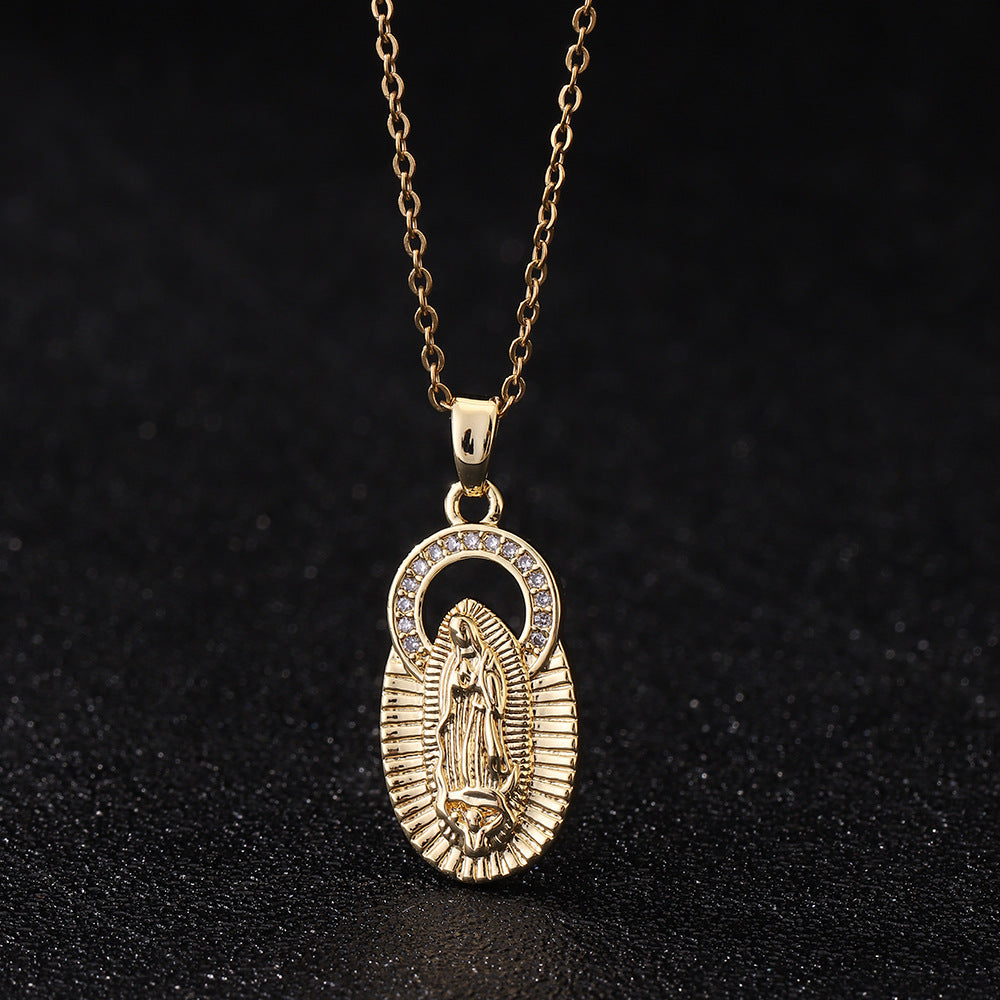 Virgin Mary Pendant Female Light Luxury Necklaces