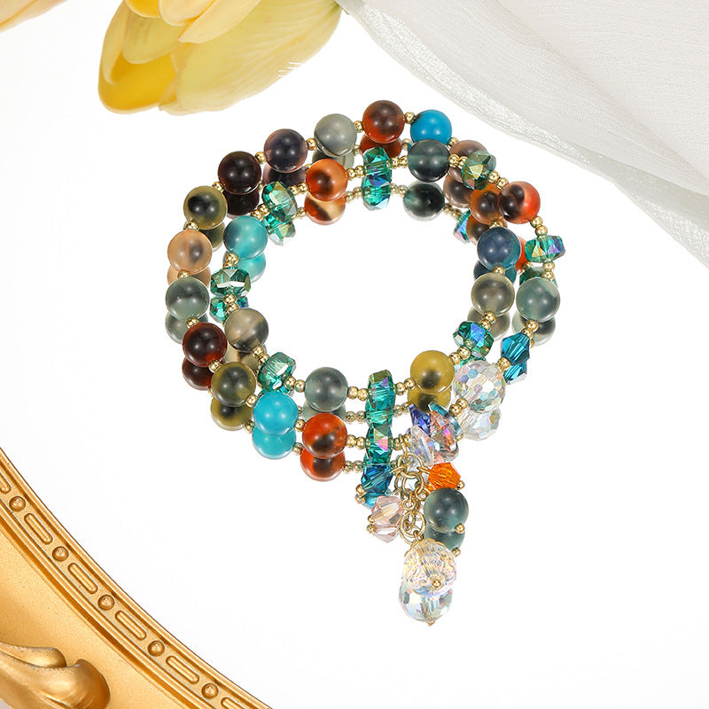 Beads Swallowing Gold Beast Sweet Double Bracelets