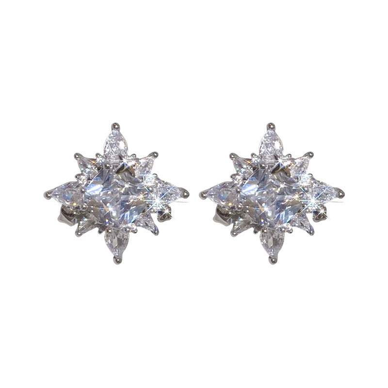 Cool Style Cross Star Zircon Bone Light Luxury High-grade Fashion Rings
