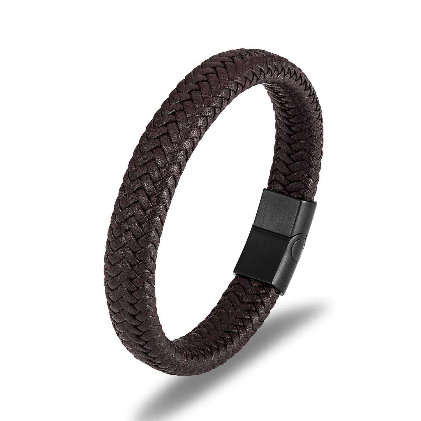 Men's Fashion Woven Leather Simplicity Stainless Steel Bracelets