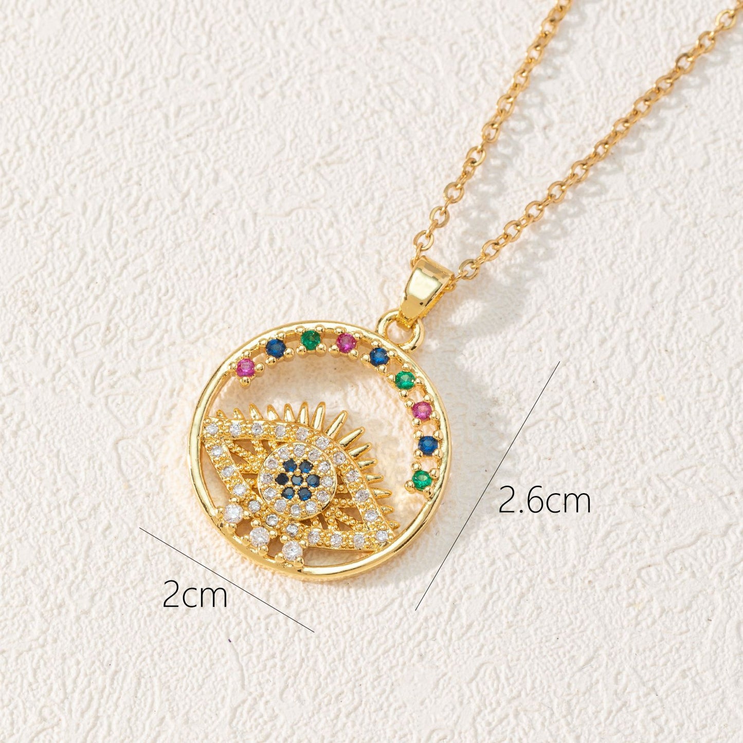 Style Fashion Dripping Zircon Eye Pendant Necklaces