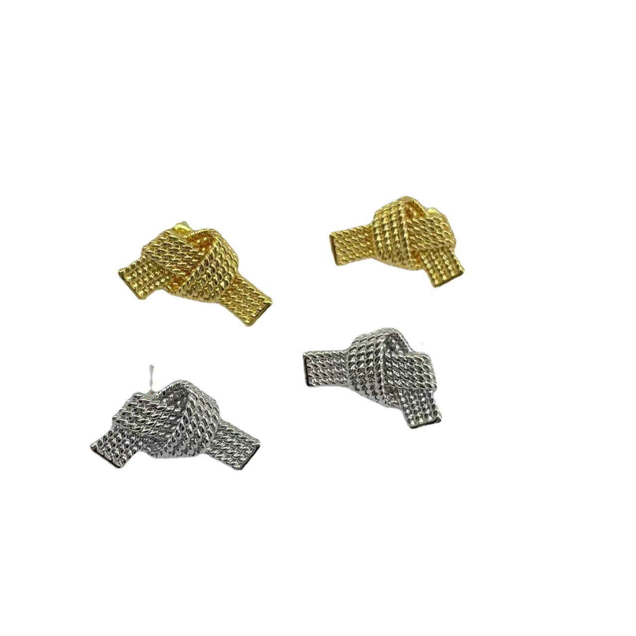 Real Gold Elegant Light Luxury Bow Trendy Stud Earrings