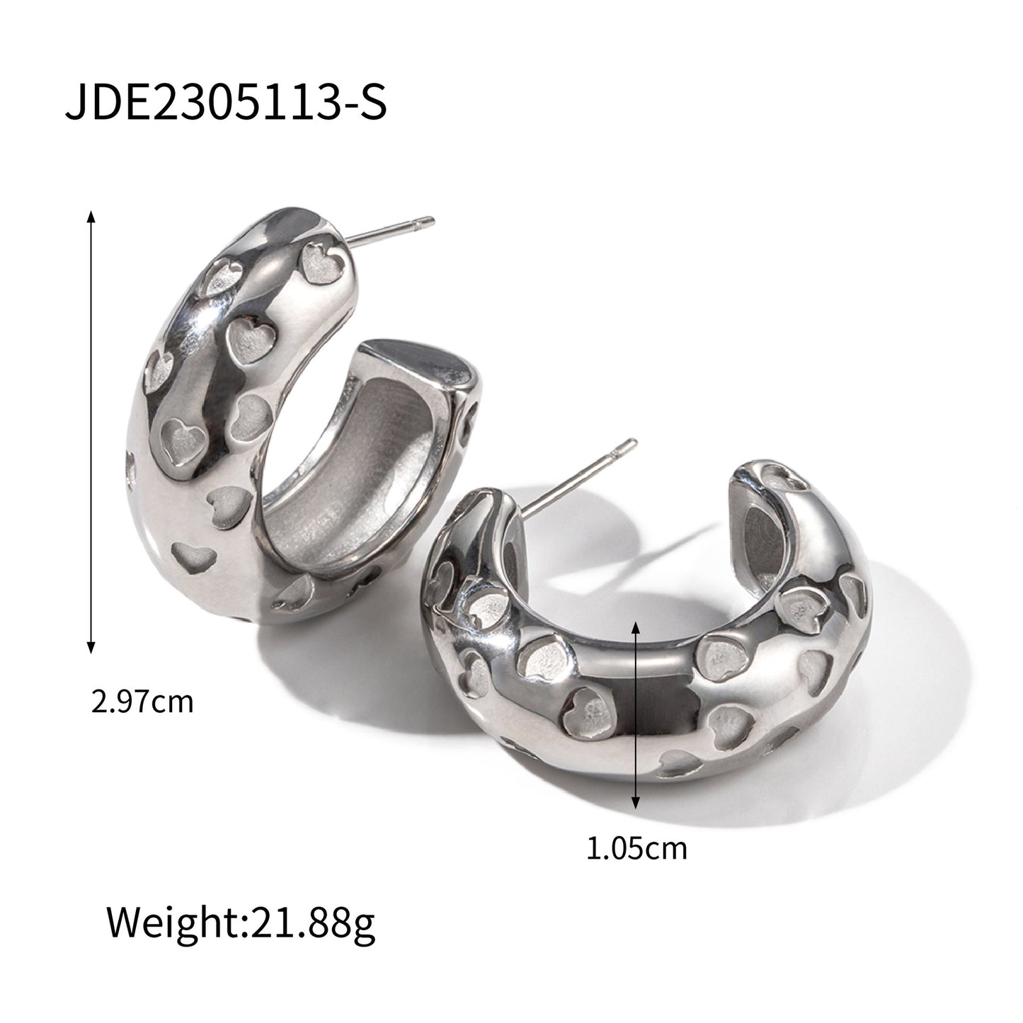 Thick Cylindrical Hollow Heart Eardrop Does Earrings
