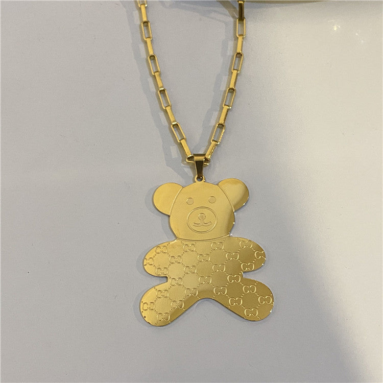 Colliers à chaîne de pull longs en acier Colorfast Bear