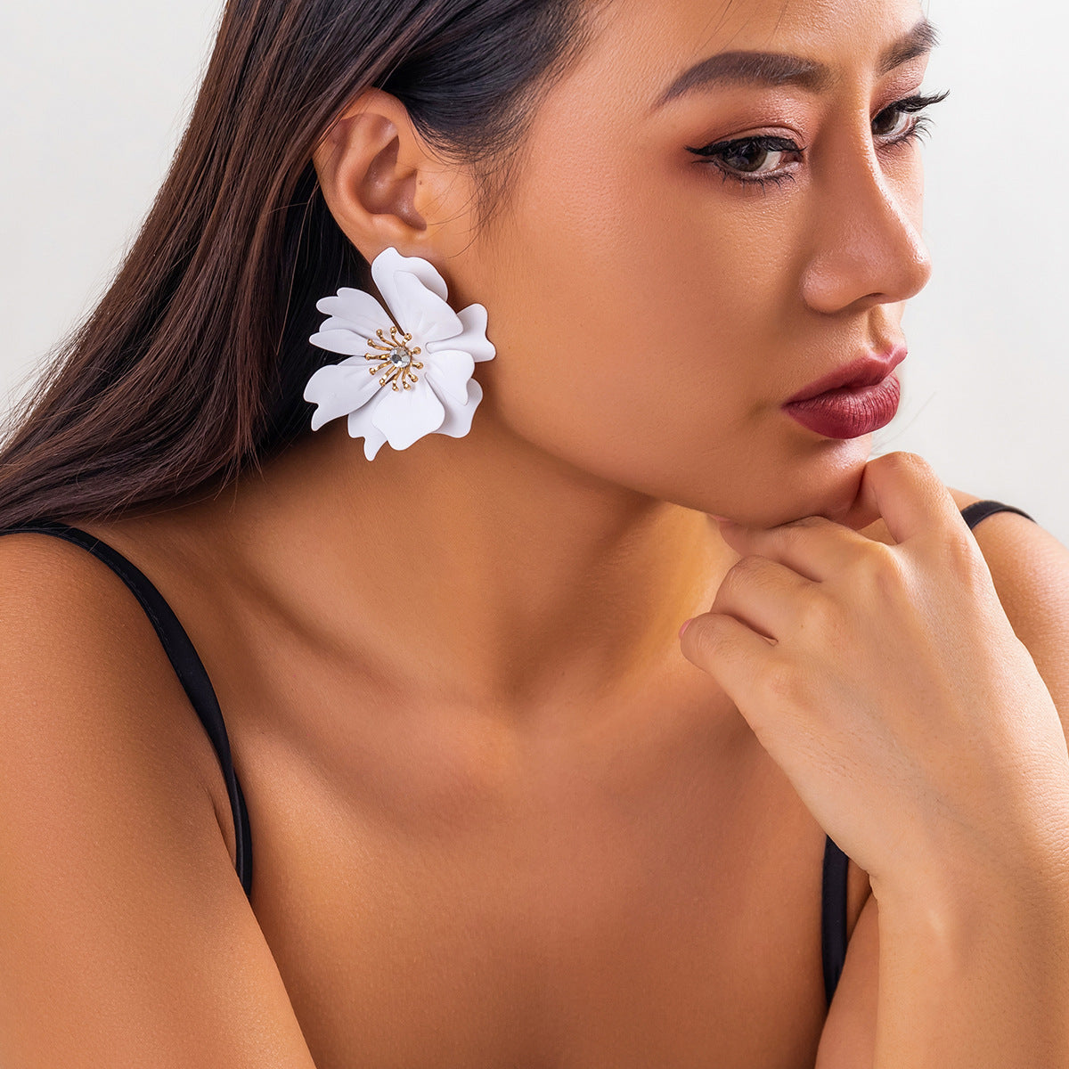 Design Retro Petal Female Dopamine Color Rings