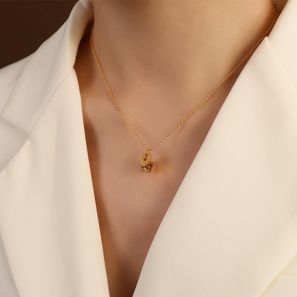 Mechanical Machine Lion Pendant Clavicle Chain Necklaces