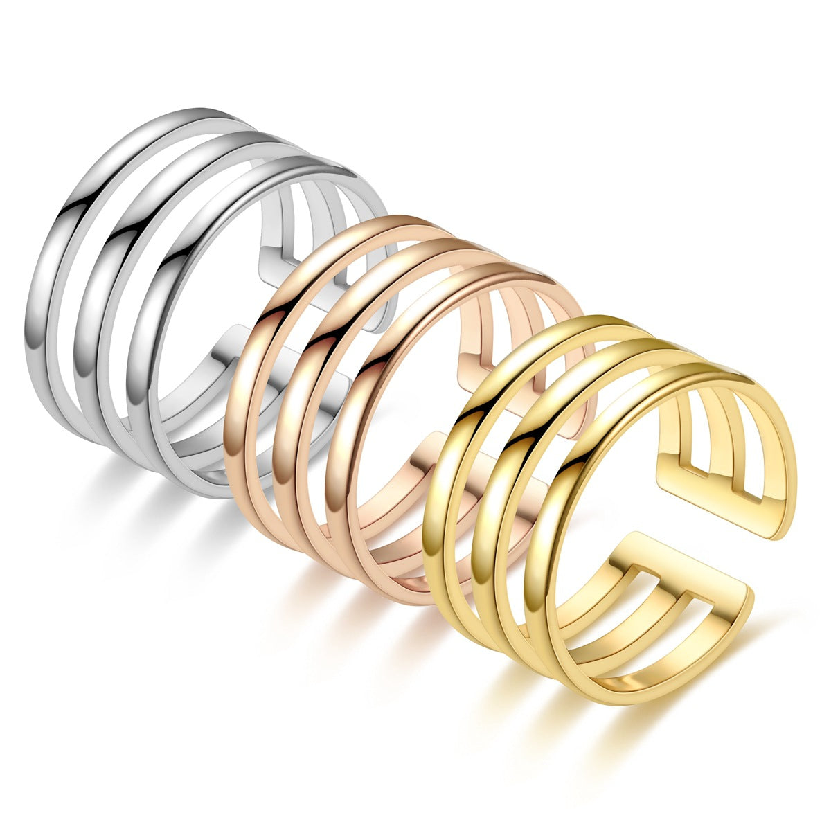 Adjustable Mouth Titanium Steel Hollow Korean Rings