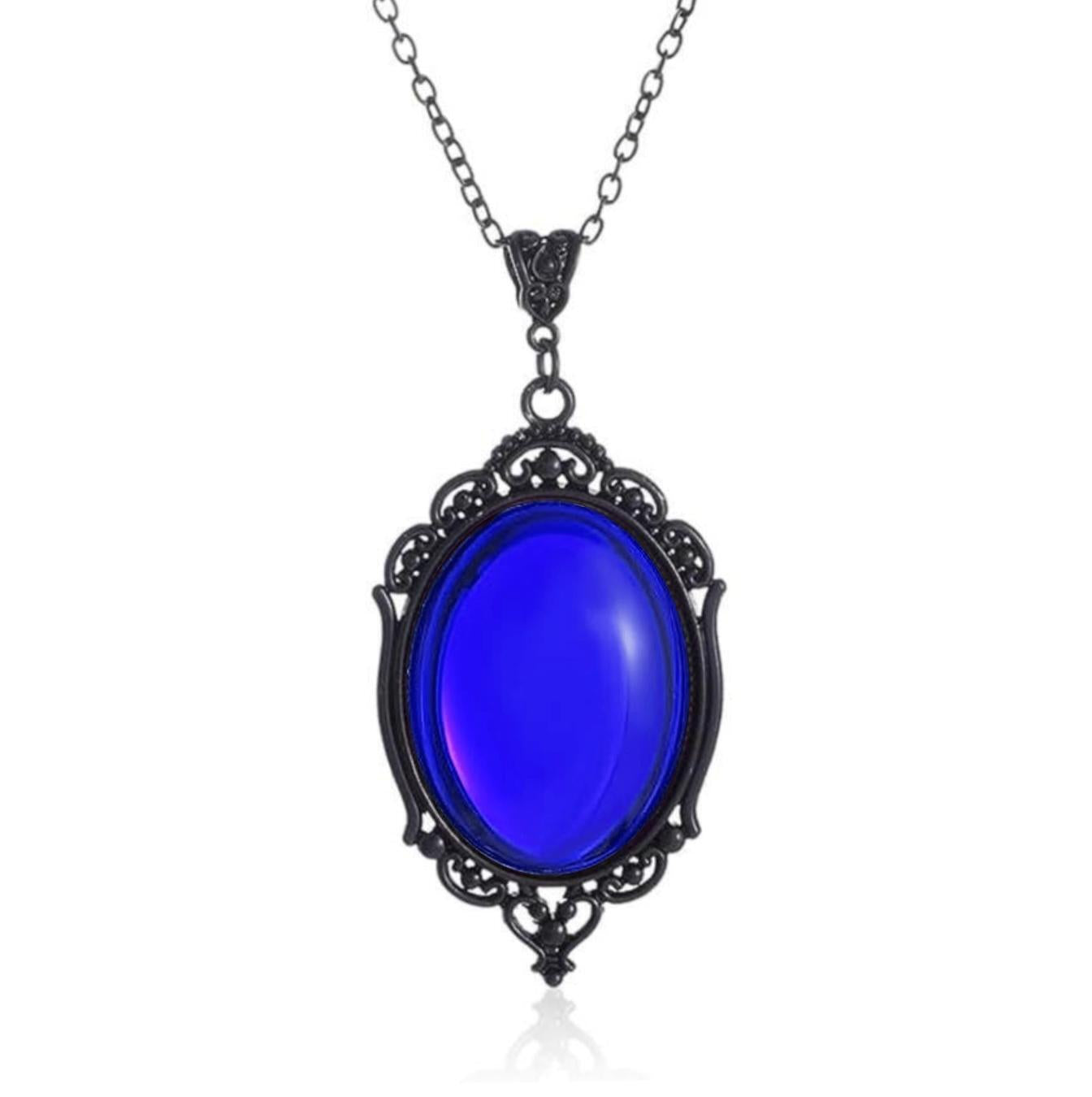 Quartz Crystal Embossed Pendant Satan Demon Necklaces