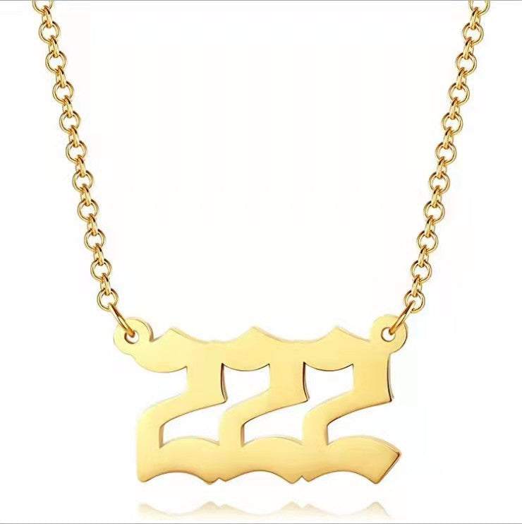 Women's Stainless Steel Lucky Digital Simple Titanium Necklaces