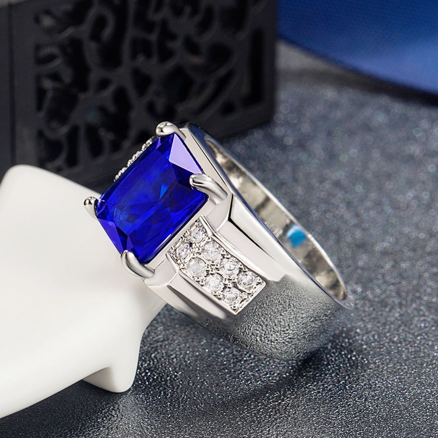 Men's Sapphire Zircon Trendy Fashionable Man Business Rings