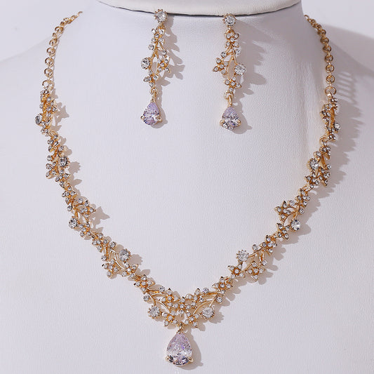 Ensemble deux pièces en zircon, bagues de mariage Mori Bride