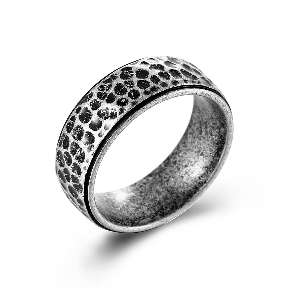 Pattern Moon Pit Titanium Steel Male And Rings