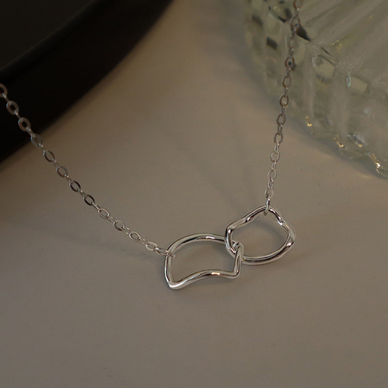 Colliers ronds irréguliers pour femmes, en argent Sterling, Design géométrique Simple et gracieux