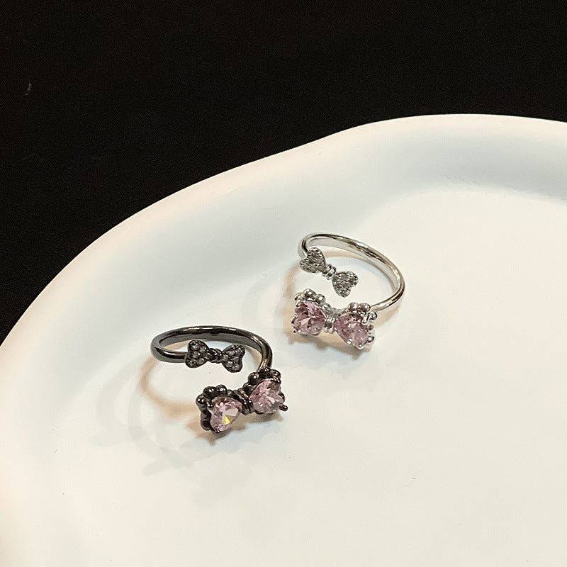 Bow Love Open-End Zirkon Cold Style Persönlichkeit Erschwingliche Ringe