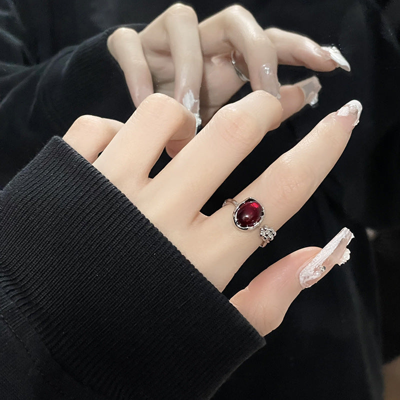 Women's Design Cold Style High-grade Simple Flower Rings