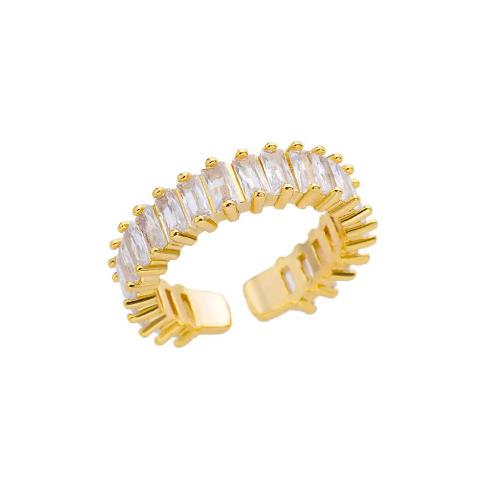 Women's Geometric Color Zircon Gold Personalized Simple Ring