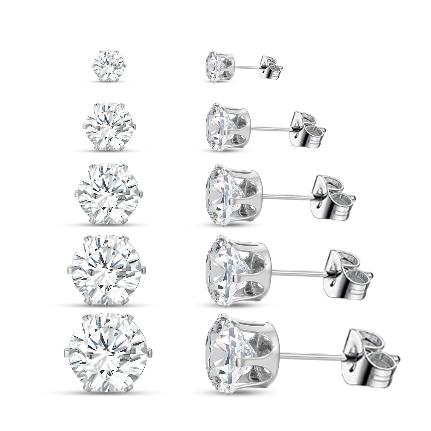 Simple Graceful Classic Inlaid Rhinestone Pairs Earrings
