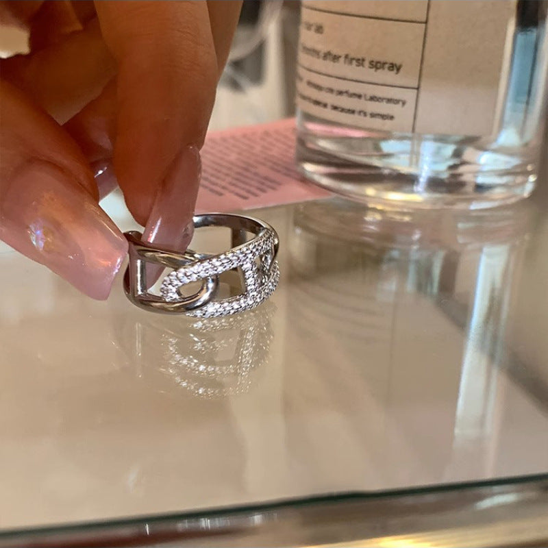 Design Super Flash Einfache Strass Damen Erschwingliche Luxusringe