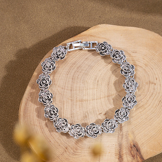 Affordable Luxury Style Metal Flower Design Bracelets