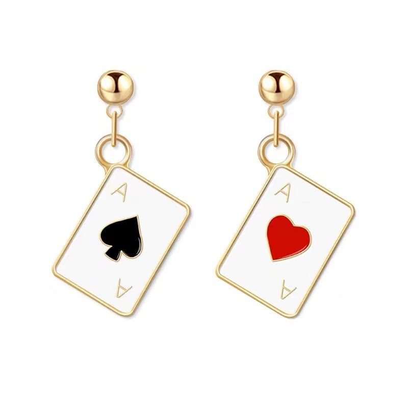Poker Simple Ear Clip Short High-grade Stud Earrings