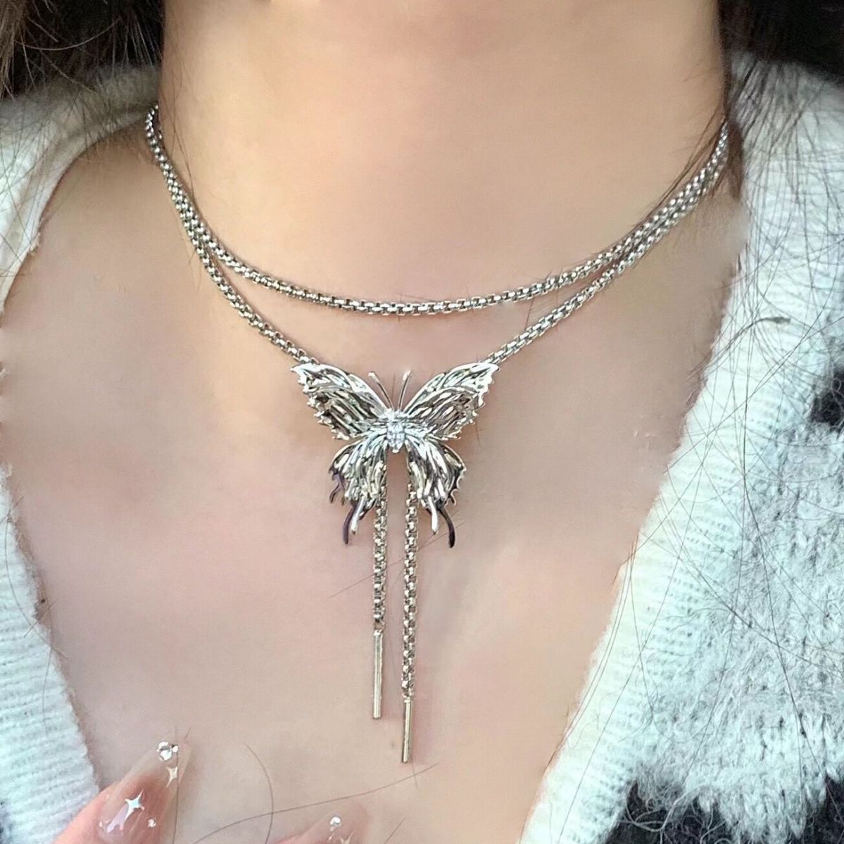 Pull papillon femme pour colliers minoritaires de luxe légers et tendance