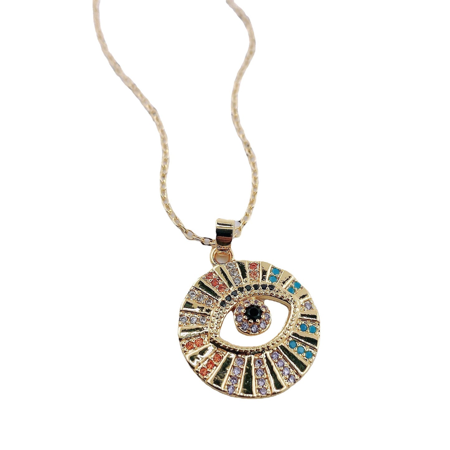 Accessoires de niche œil de Dieu, colliers en Zircon colorés