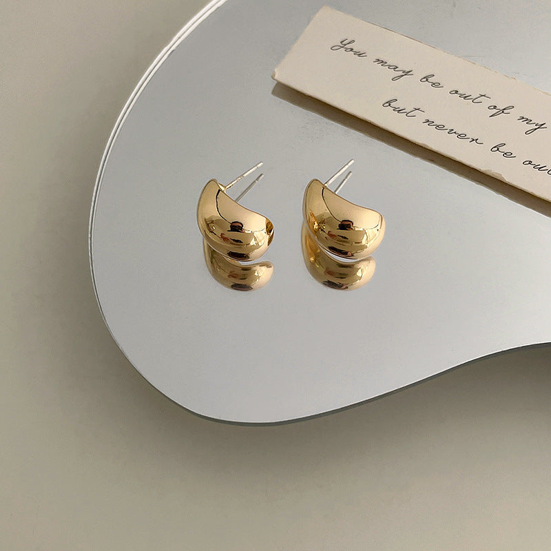 Style Sier Glossy Round Beads Elegant Earrings