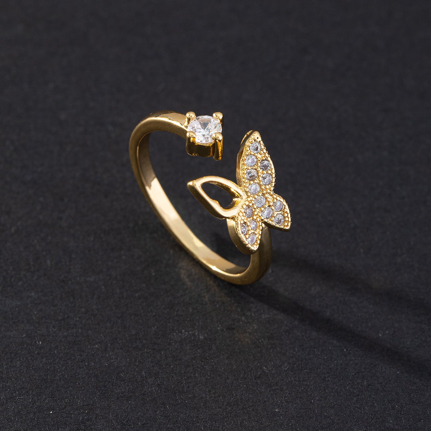 Ornament Affordable Luxury Style Double Zircon Female Rings