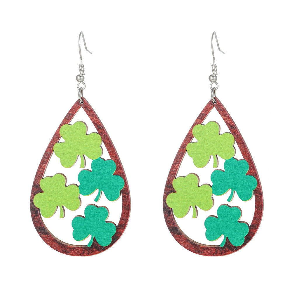 Maple Leaf Thanksgiving Gift Double-sided Wooden Earrings