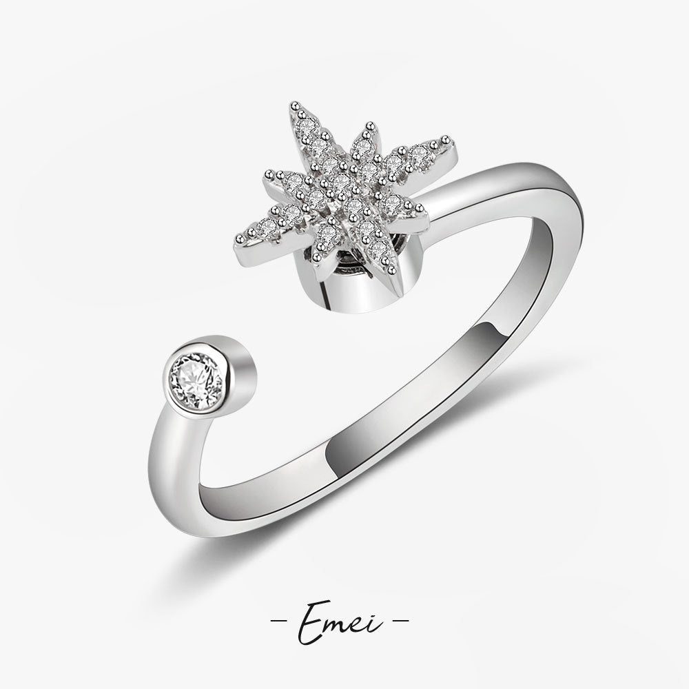 Snowflake Female Personality Anxiety Decompression Spinning Girlfriends Trendy Rings