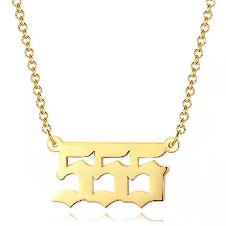 Women's Stainless Steel Lucky Digital Simple Titanium Necklaces