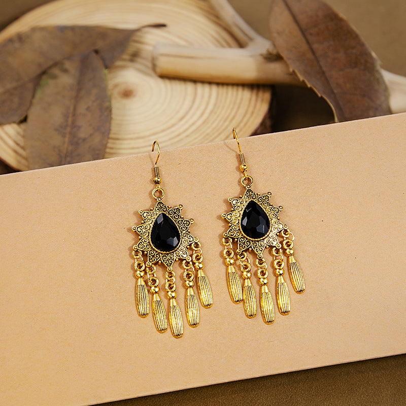 Bohemian Style Turquoise Vintage Ethnic Tassel Earrings