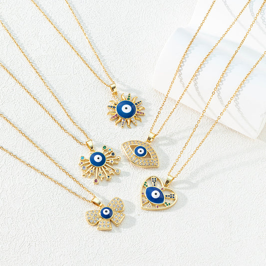 Wind Devil's Eye French Oil Drop Necklaces