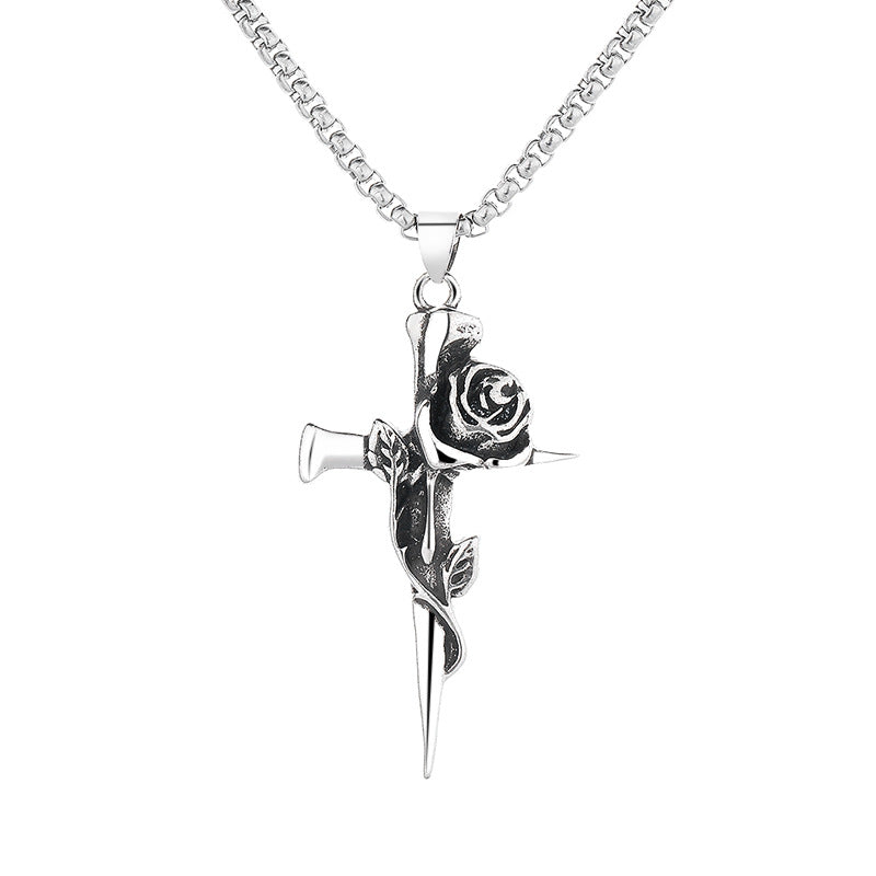Colliers de pull longs de style froid à la mode Thorn Rose pour hommes