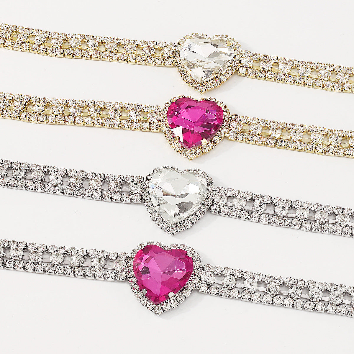 Kette voller Diamanten, elegante, romantische, süße Halsketten