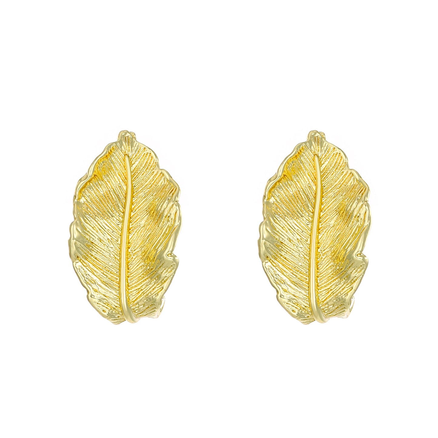Women's Leaves Ear Graceful Personality Three-dimensional Texture Earrings
