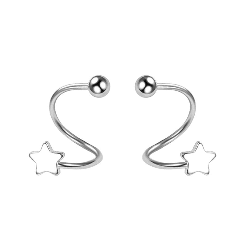 Women's Spring Ear Clip Pu Fashion Trendy Fan Earrings