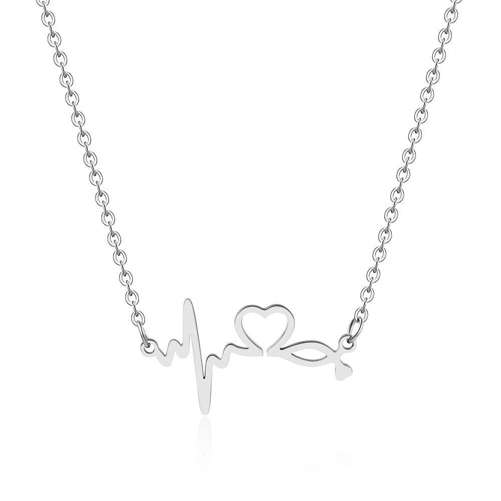Pendentif en acier inoxydable titane plaqué or colliers mère