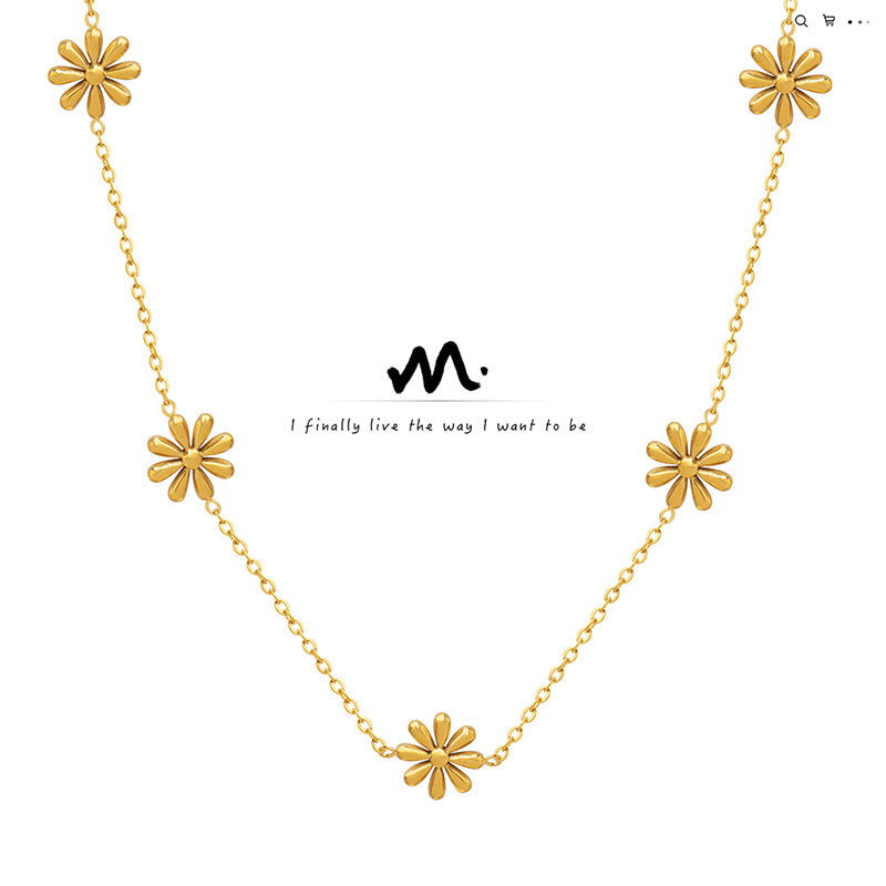 Colliers féeriques avec fleurs capricieuses, Design frais, petites marguerites