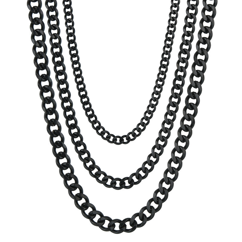 Women's & Men's & Grinding Six-sided Trendy Domineering Cuban Link Chain Necklaces