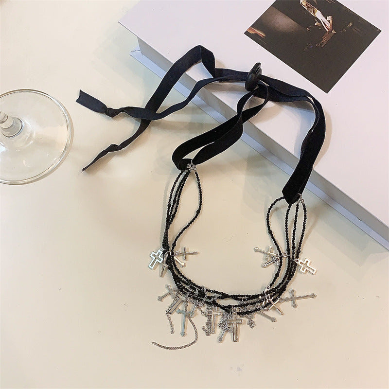 Cross Tassel Niche Temperament Neckband Clavicle Necklaces