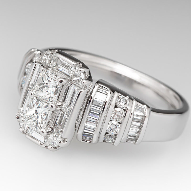 Women's Wedding Decoration Fashion Engagement Proposal Diamond Rings