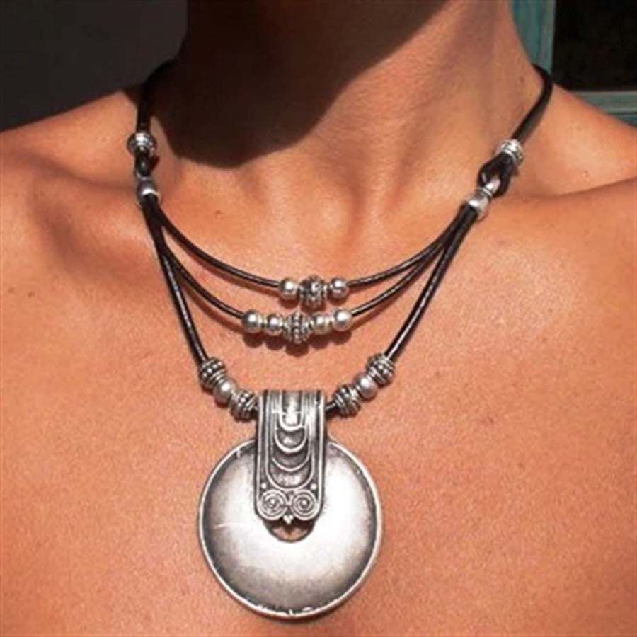 Colliers de chaîne de clavicule artistique rétro de style ethnique