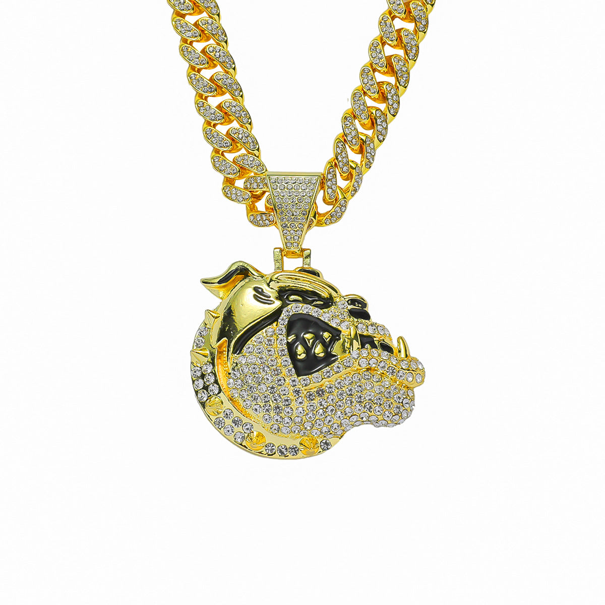 Colliers Hip Hop créatifs avec pendentif animal en diamant