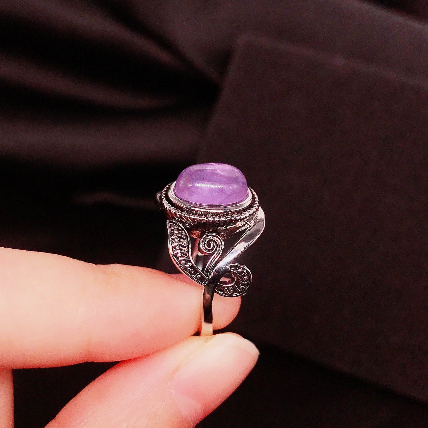 Synthetischer Amethyst Vintage Thai Silber Diamantringe