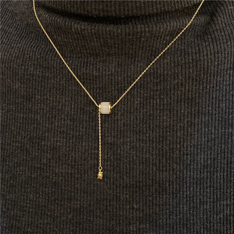 Damen-Taillen-Pullover-Kette, Schlüsselbein, leichte Luxus-Halsketten