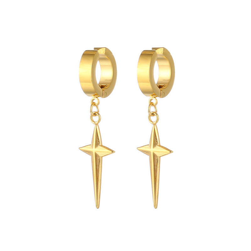 Cross High Sense Circle Personality Small Ear Clip
