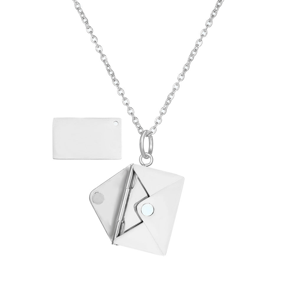 Can Open Envelope Female Colorfast Valentine's Day Gift Stainless Necklaces